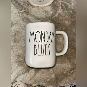Rae Dunn Cream 'Monday Blues' Mug